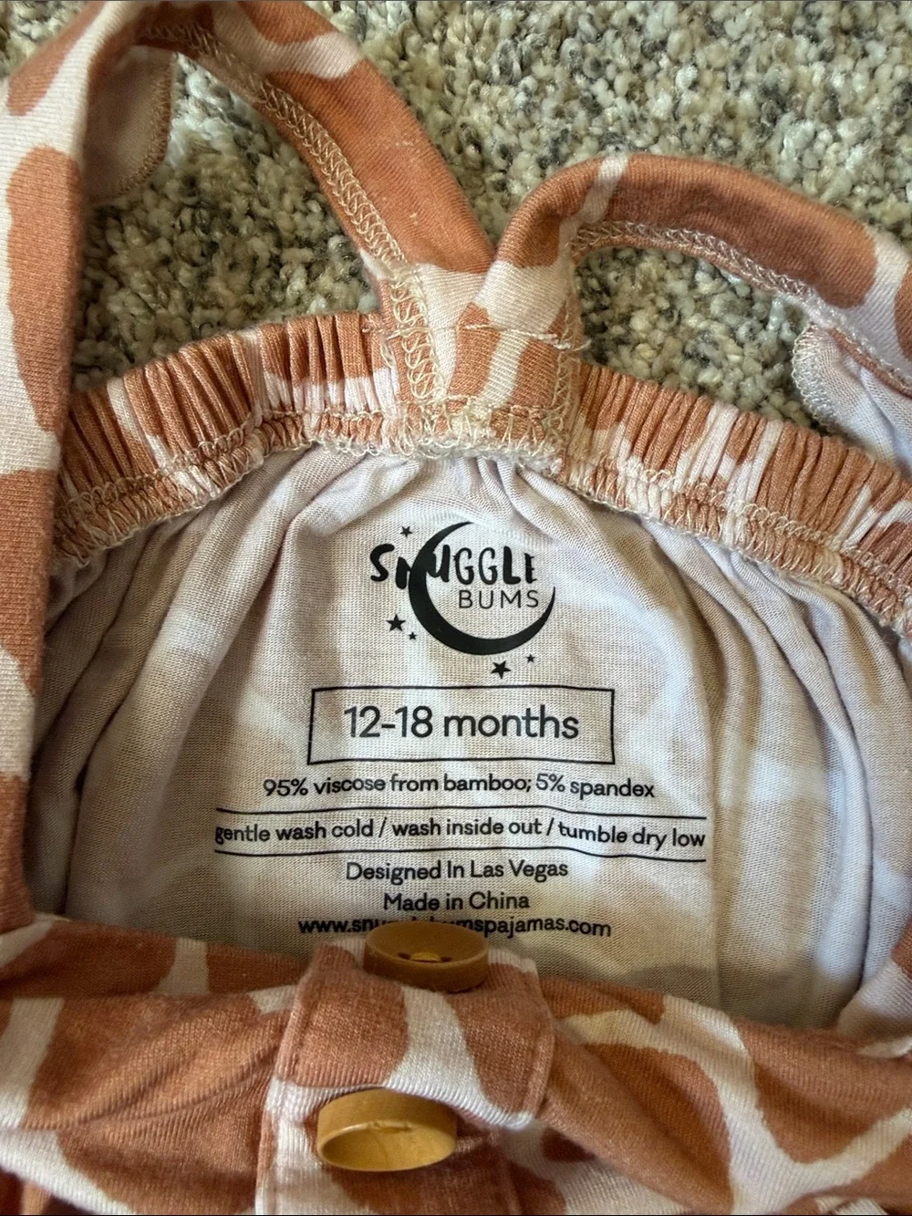 Snuggle Bums Giraffe Bamboo Bubble With Matching Bow